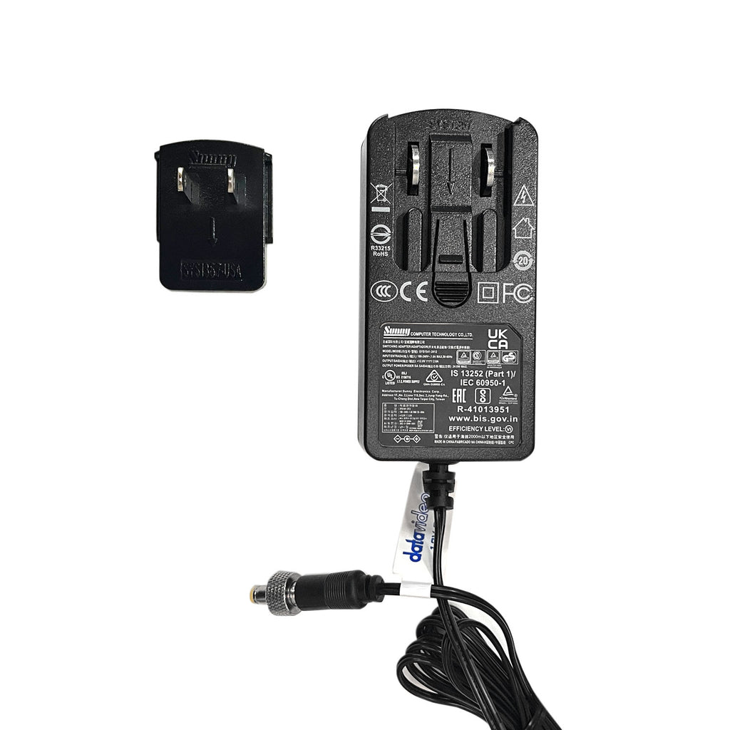 12V/2A Locking Power Adapter with Interchangeable plugs – Datavideo Store